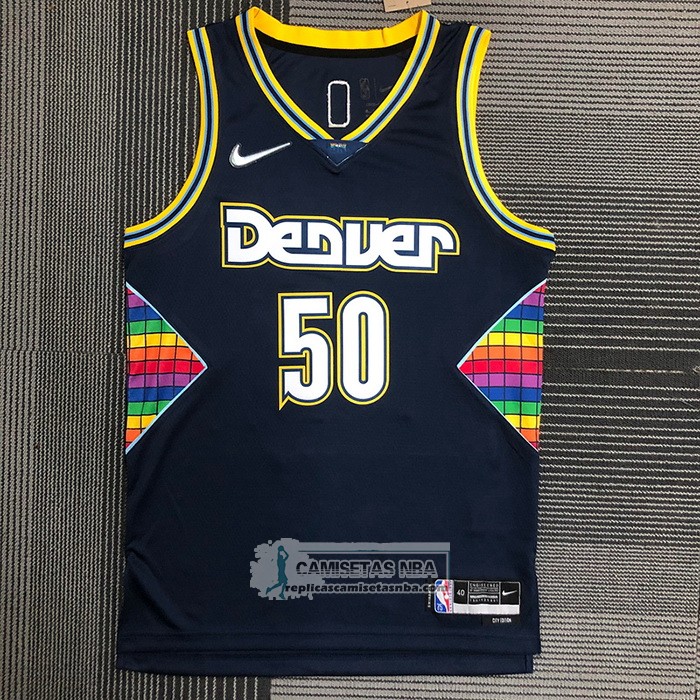 Camiseta Denver Nuggets Aaron Gordon NO 50 Ciudad 2021-22 Azul